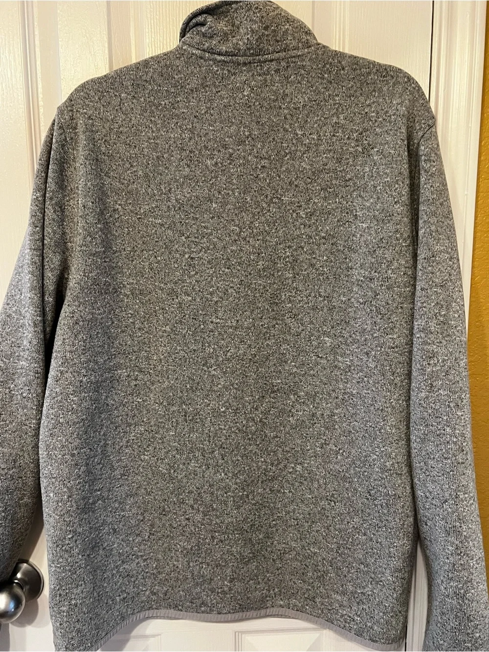 J. Crew Mercantile Heather Gray Quarter-Zip Pullover Fleece Lined Sweater Size L